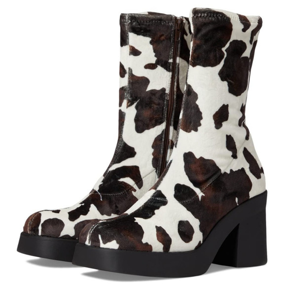 Steve Madden Shoes - Steve Madden Klayton Platform Boot Women Size 9.5 Cow Print Chunky Heel